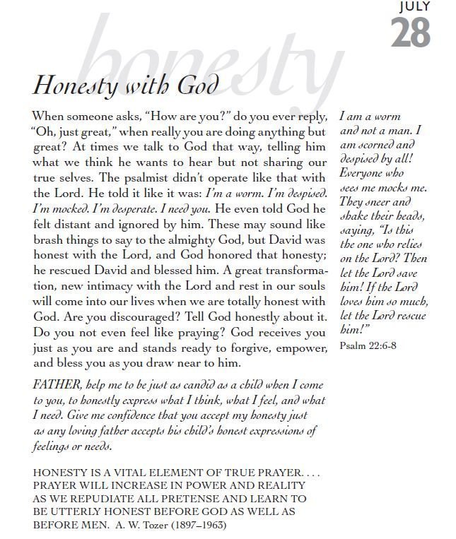 Honesty with God Devotional