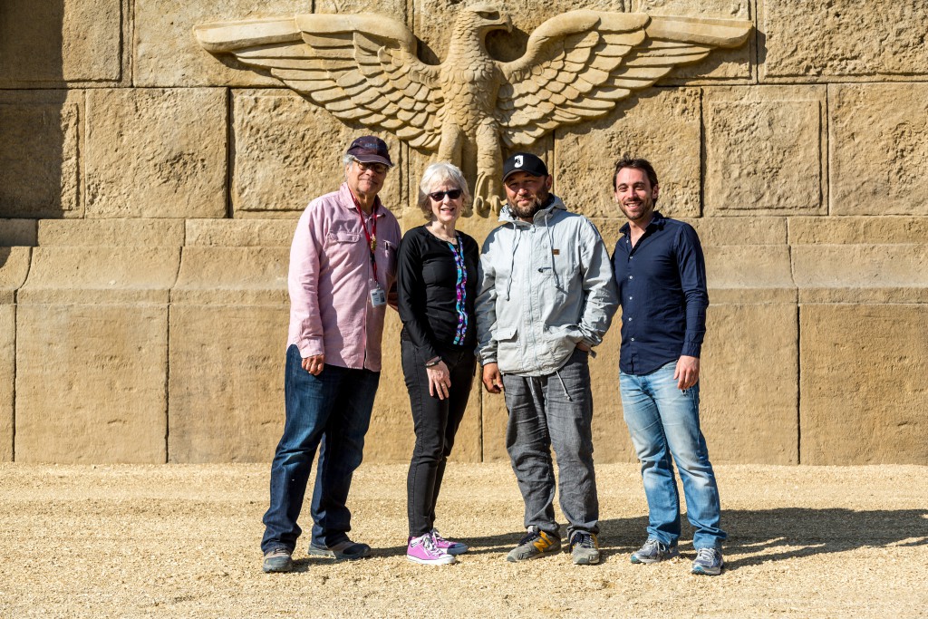 Carol poses with Ben-Hur's director and other members of the production crew.